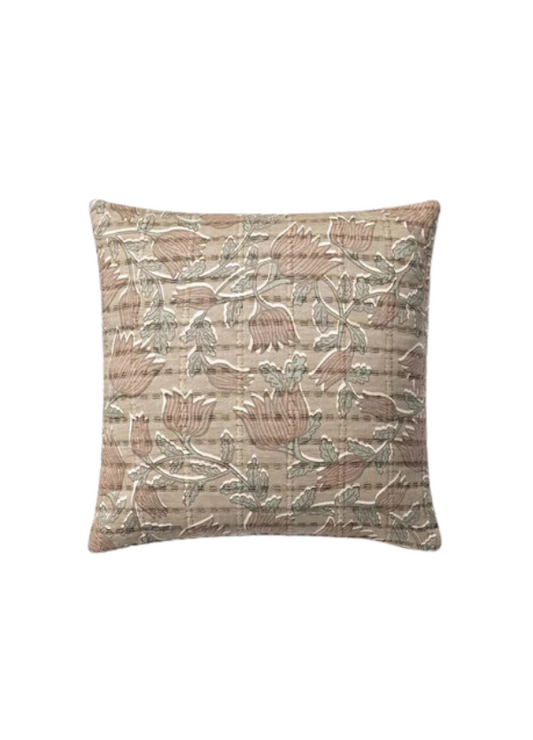 Throw Pillow - Rose/ Taupe- Down